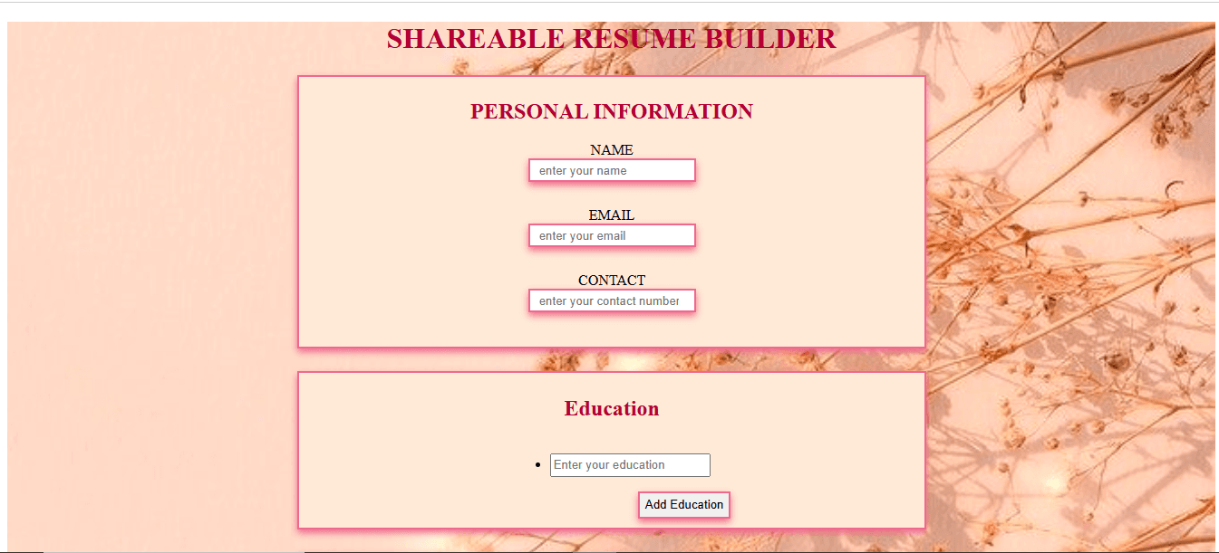 Dynamic Resume Builder
